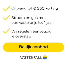€350,- korting bij Vattenfall