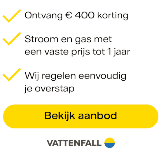 €400,- korting bij Vattenfall