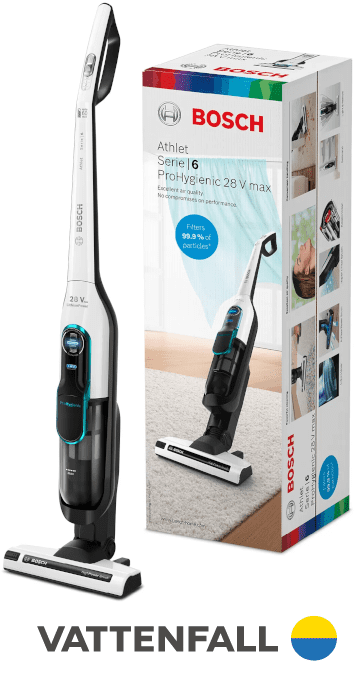 Gratis Bosch snoerloze stofzuiger bij Vattenfall