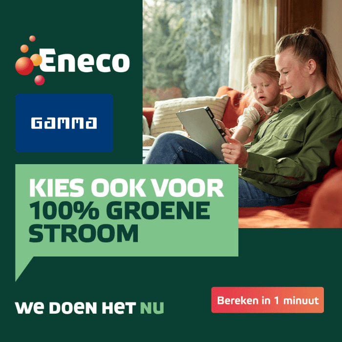 Energie van Eneco met GAMMA cadeaubon