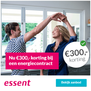 Ontvang €300,- korting bij 3-jarig contract van Essent