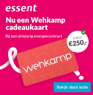 3 jaar stroom en gas van Essent met Wehkamp cadeaubon t.w.v. €250,-
