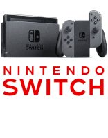 Vattenfall met grijze Nintendo Switch